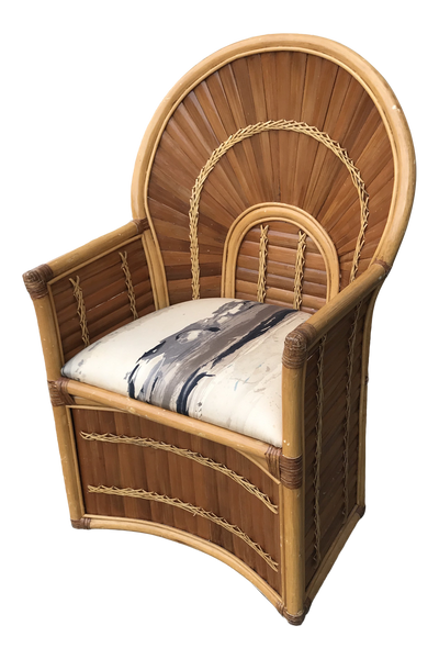 Vintage Bamboo Fan Back Peacock Chair | touchGOODS